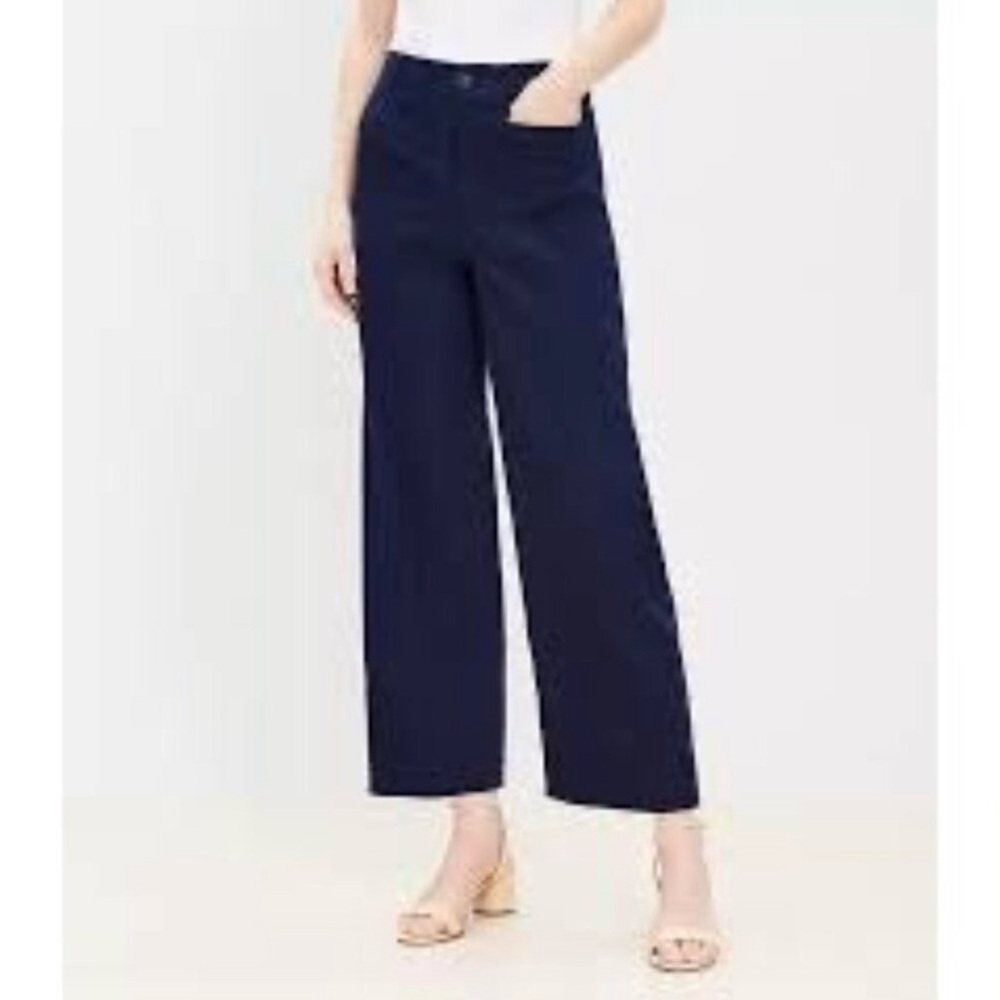 LOFT Palmer Linen Blend Wide Leg Pant NWT